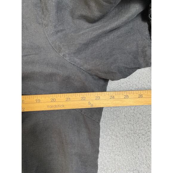 Deane & White Womens Size 1X Black Linen Blouse *Flaw - Picture 5 of 12